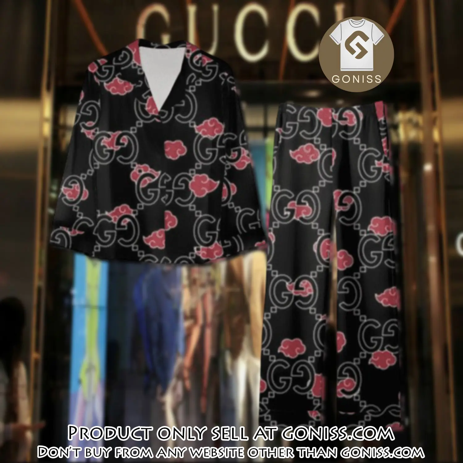 Trending luxury gc satin pajama set pjs1053 gn1218440